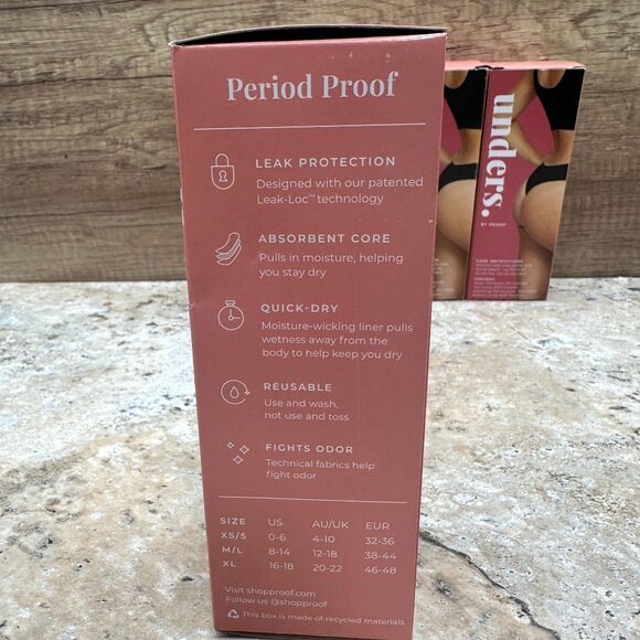 Lot O 4 Unders By Proof Period Thongs Womens Size M/L Black Light Absorbency - Picture 5 of 11